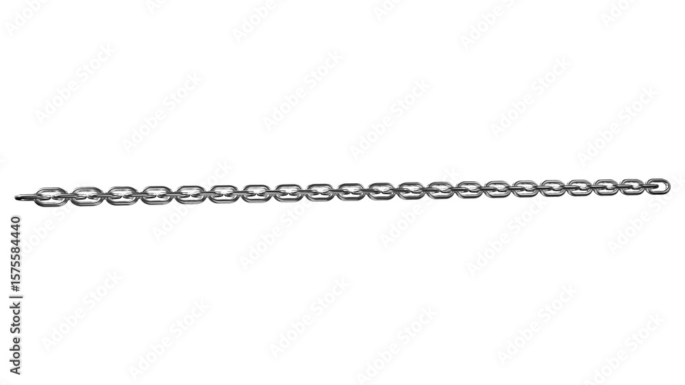 Aufkleber metallic chain isolated on black backdrop, a simple design with a pattern of links and connector, su