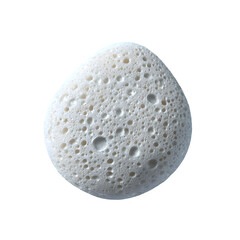 White Pumice Stone with Natural Holes Isolated on Transparent Background


