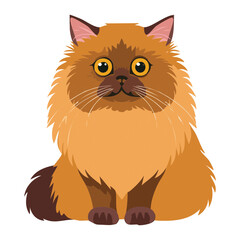 Bright Orange Fluffy Cat Head Portrait