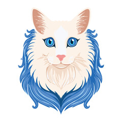 Ragdoll Cat with Blue Eyes and Blue Fur
