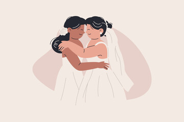 Illustration of Female Same Sex Wedding