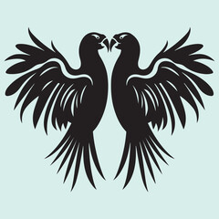 Obraz premium Vulture Couple Perched Silhouette