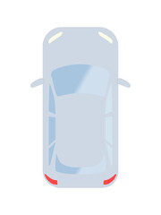 灰色のスポーツカーを上から見たイラスト