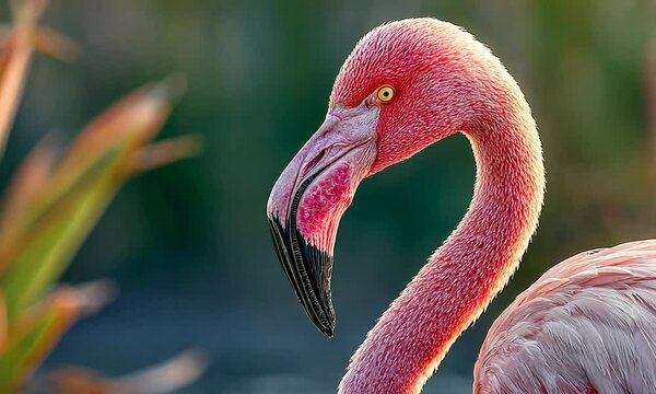 Close-up of a pink flamingo