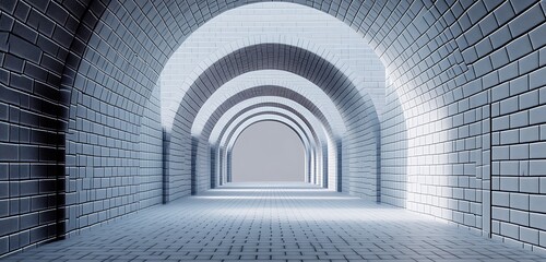 Obraz premium Mock of brick arch design merged with translucent smart grid in cool slate palette