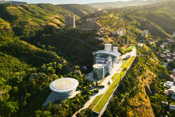 Tbilisi, Georgia - 12th july, 2025: Aerial view of Georgian businessman Bidzina Ivanishvili modern...