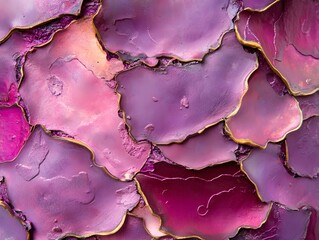 Obraz premium Abstract Purple and Gold Texture Background, Scaly Pattern, Closeup Macro