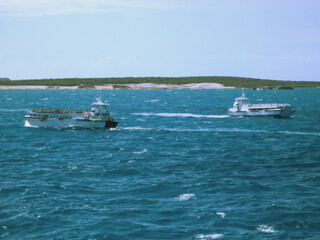 Dream holiday vacation to tropical Caribbean Islands white sandy beaches in the Bahamas on fun...