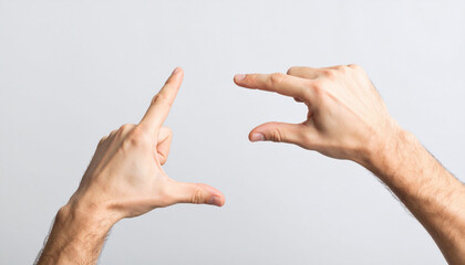 Creative Hands Framing a Rectangle on White