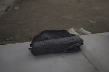 garbage bag on the street