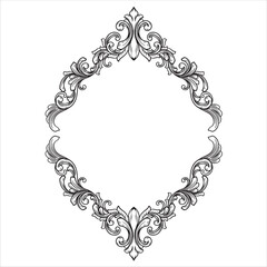 Elegant Ornamental Frame with Floral Swirls and Decorative Flourishes