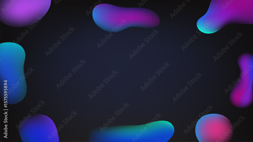 Poster abstract background with color bubbles. 4k vector banner template