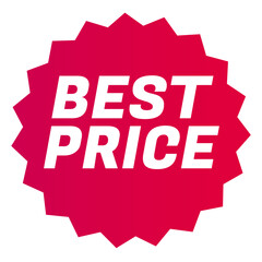 Best price,Starbursts zigzag star shape sales badge icon in red color, Shopping label concept for sales tags. Colorful flat design for app ads web button ui ux elements isolated on white background