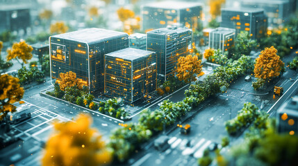 Innovative smart waste management system display showing optimized collection routes, enhancing efficiency and environmental sustainability - Concept of smart cities, technology, and eco-friendly,