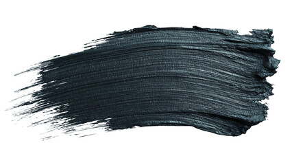 Glossy silver paint stroke on a black background shows artistic texture, perfect for adding a touch of elegance to graphic designs.