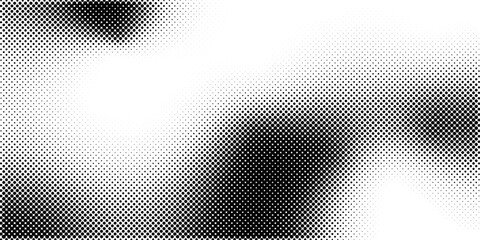 Abstract halftone gradient texture. Vector dotted grunge background for poster, overlay, cover, card. Pixelated retro backdrop