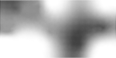 Abstract halftone gradient texture. Vector dotted grunge background for poster, overlay, cover, card. Pixelated retro backdrop