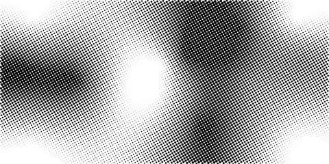 Abstract halftone gradient texture. Vector dotted grunge background for poster, overlay, cover, card. Pixelated retro backdrop