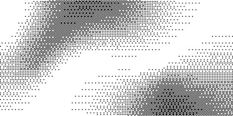Trendy pixelated bitmap texture. Halftone gradient in Y2K style. Vector pixel template.