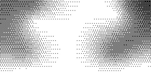 Trendy pixelated bitmap texture. Halftone gradient in Y2K style. Vector pixel template.
