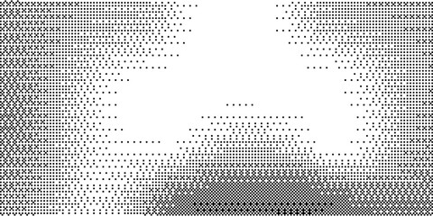 Trendy pixelated bitmap texture. Halftone gradient in Y2K style. Vector pixel template.