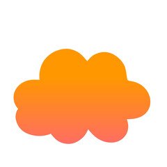 Gradient Cloud Icon, Orange to Light Red, Simple Shape.