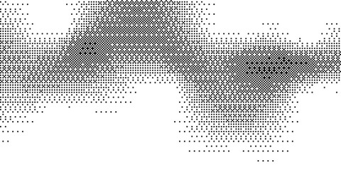 Trendy pixelated bitmap texture. Halftone gradient in Y2K style. Vector pixel template.