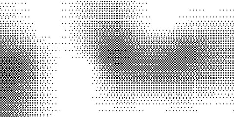 Trendy pixelated bitmap texture. Halftone gradient in Y2K style. Vector pixel template.