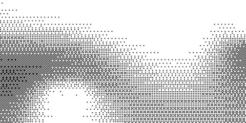 Trendy pixelated bitmap texture. Halftone gradient in Y2K style. Vector pixel template.