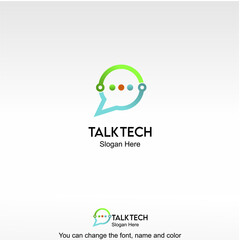 Talk Tech Logo Template Design Vector