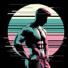 illustration of a man working out