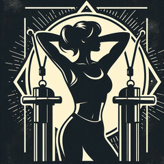 illustration of a woman working out