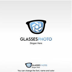 Glasses Photo Logo Template Design Vector