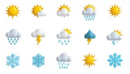 Obraz premium Cute weather icons
