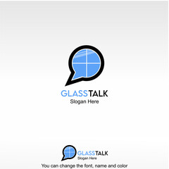 Glass Talk Logo Template Design Vector