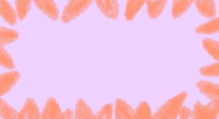 A Pastel purple background with an orange pastel leaf frame, combining softness and nature in a delicate artistic design.