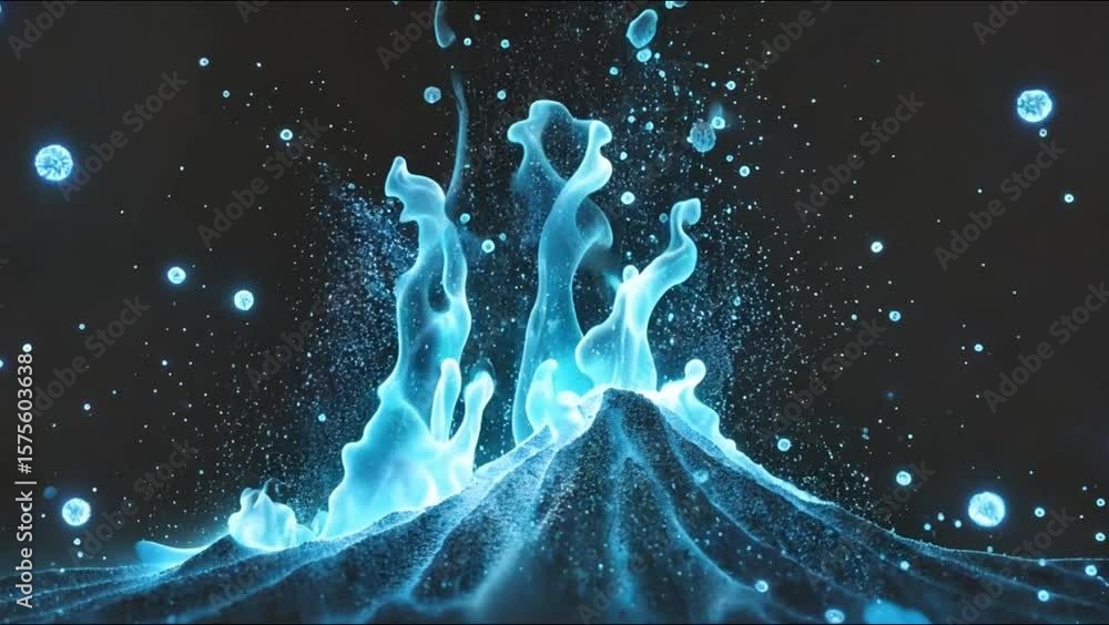 Poster ethereal water element: a dynamic visual of water in motion. capturing the raw energy of water again