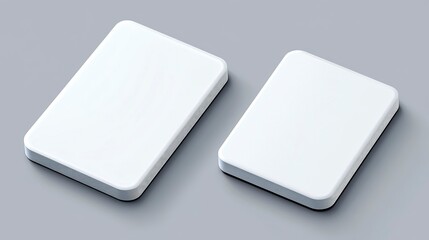 Minimalistic empty business card mockup with white rounded corners for branding design presentations