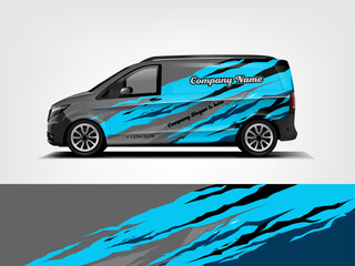 Cyan and Gray Van Wrap – Dynamic Motion Graphics for Courier or Tech Fleet