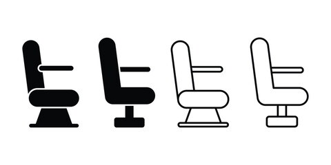 Fototapeta premium Airplane seats icon set. plane seat glyph and outline icon. illustration, logo sign symbol pictogram template, for ui or ux isolated on white background.
