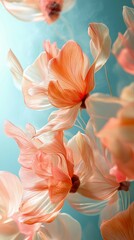 Delicate Orange Flowers Abstract Composition with Soft Light
