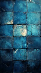 Textured Blue Wall Tiles with Distressed Surface Design