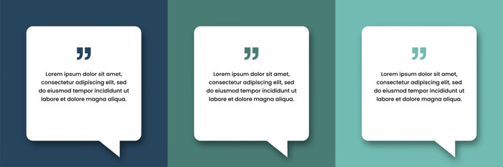 Social media post template design quotes, blank speech bubbles, text boxes. Vector illustration
