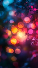 Abstract Bokeh Lights Background with Vibrant Festive Colors