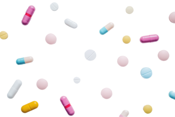 Soft pink and white capsules floating in clean minimal space, representing gentle healthcare solutions