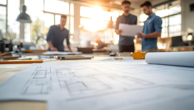 Architects and Designers Collaborating Outdoors in a Design Charrette for Building Project, Showcasing Teamwork and Creative Planning in an Open-Air Setting