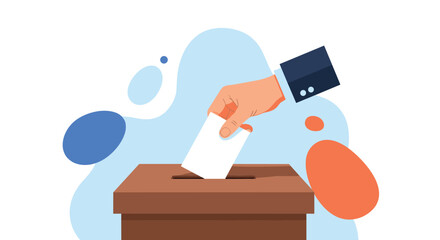 Vote casting in a ballot box during elections or a democratic process participation concept