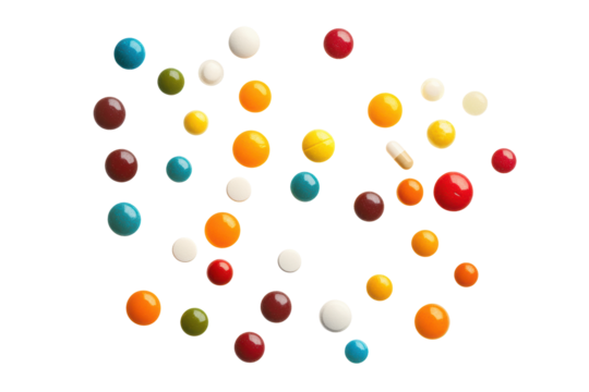 Floating colorful spheres against a white background, representing energy, joy, and abstraction