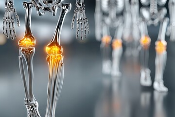Anatomical Insight: Illuminated Skeleton Highlighting Joint Structures