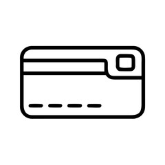 Fototapeta premium Simple black outline icon of a credit card, modern and sleek design